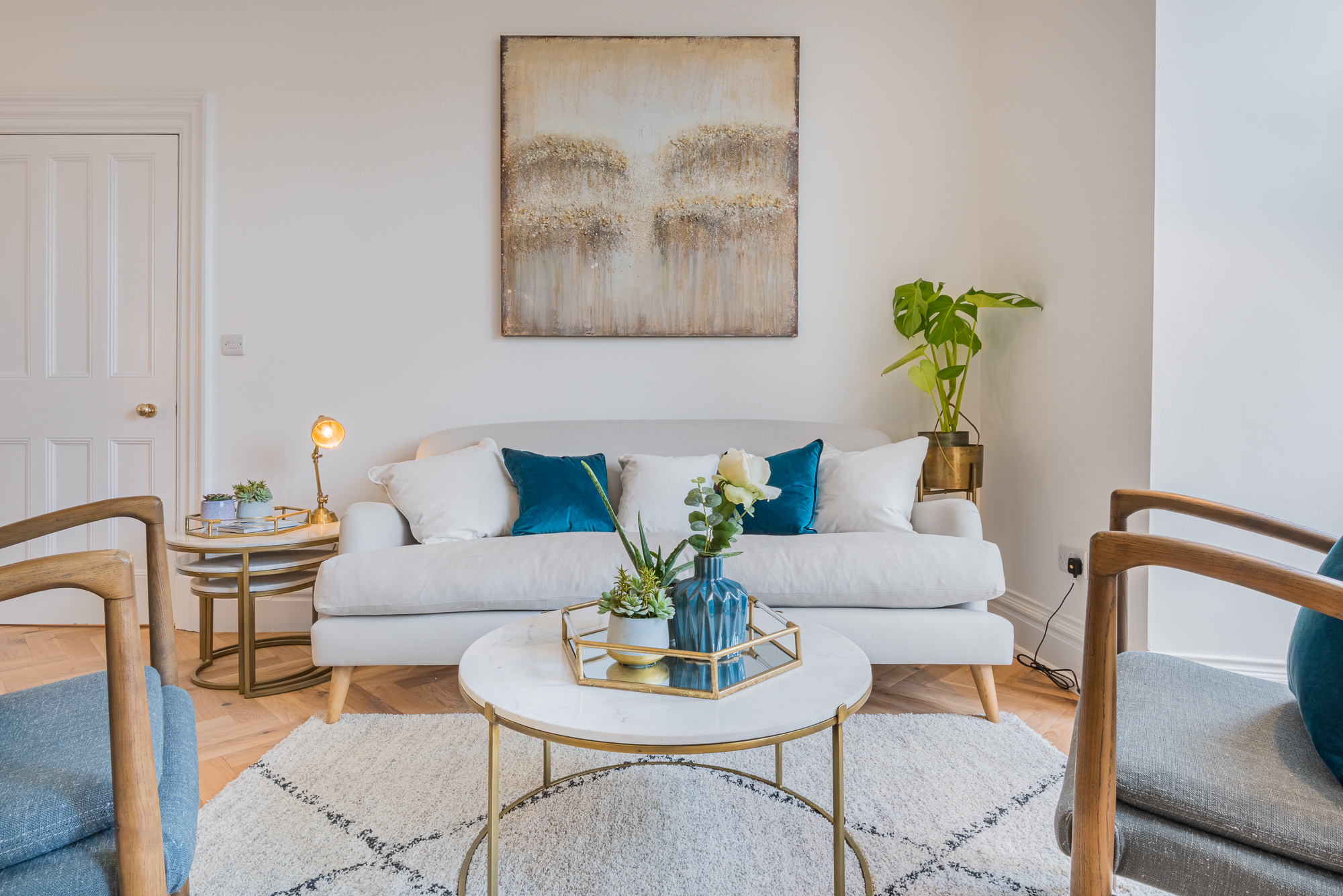 A living room in a property being sold by Currans Homes.